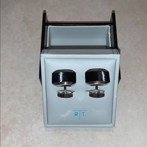 Tateossian Black Fibre Optic Glass Cufflinks